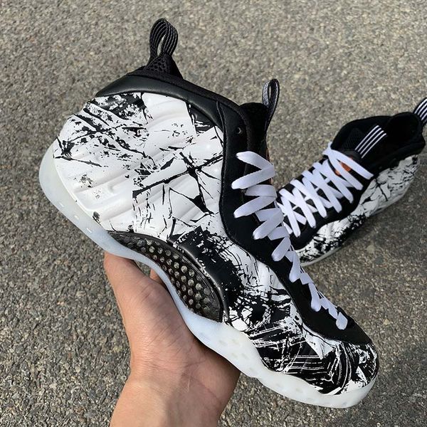

penny hardaway halloween basketball shoe metallic hologram foam one copper running shoe real carbon fiber sport sneakers
