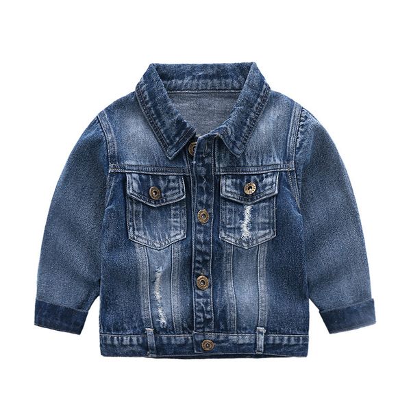 

2019 spring autumn outerwear boys jackets children fashion solid color long sleeve demin coats kids boys casual clothes for 2-7y boys, Blue;gray