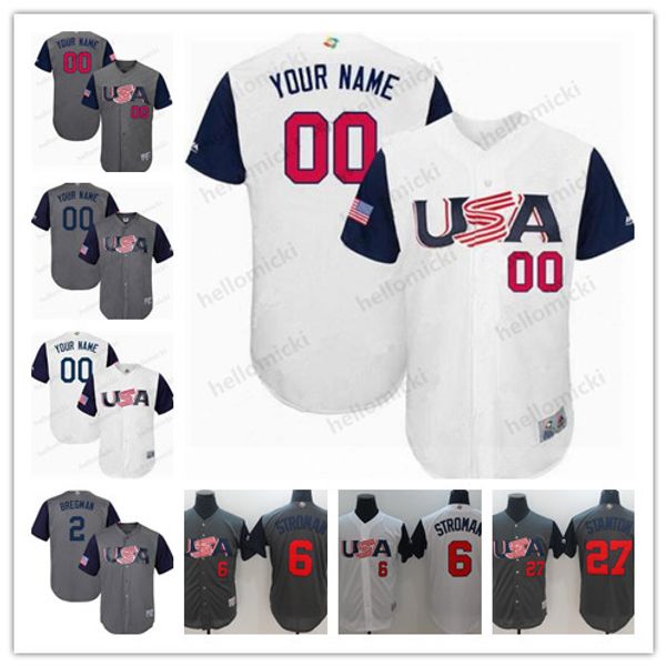 

usa wbc 12 nolan arenado 7 christian yelich 6 marcus stroman jersey 2017 world baseball classic any name number stitched jersey, Blue;black