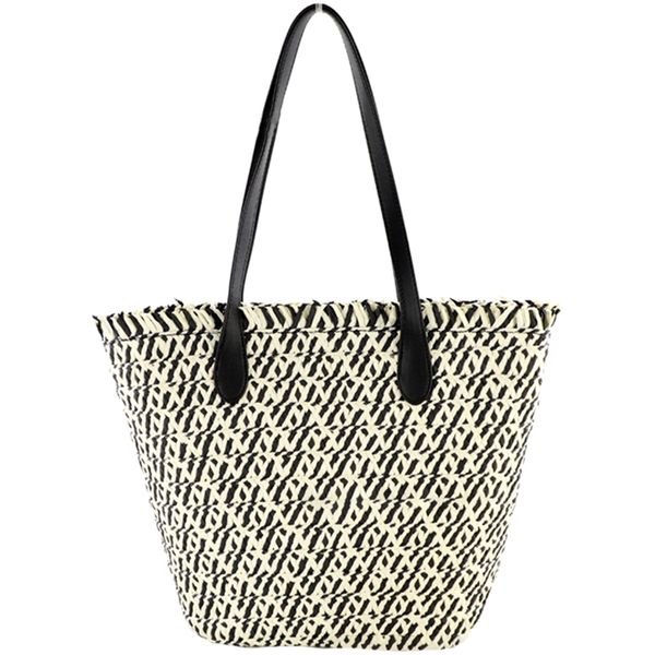 

women's retro paper rope straw bag fashion large capacity woven bag shoulder casual beach handbag