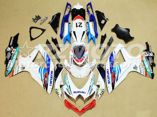 

injection mold new abs motorcycle fairings set fit for suzuki gsx-r600 gsx-r750 600 750 k8 2008 2009 2010 08 09 10 number 21 fixi