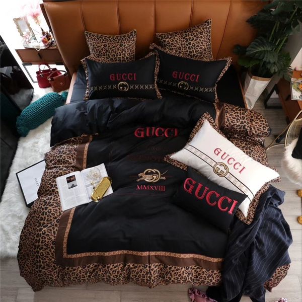 Black Leopard Bedding Sheet Sets Fashion Optional 4 5 6 Bed Covers