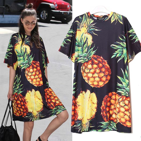 

style korean summer printing beach dress black pink sundress short sleeve cute cap sleeve sun dress 2163 designer midi clothes, Black;gray