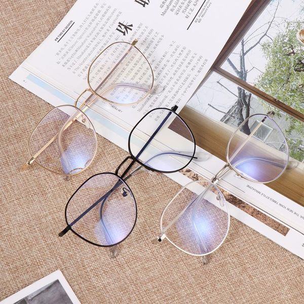 

ultra light resin optical eye glasses 0~600 diopter metal polygon reading glasses frame anti-blue light myopia women men, White;black