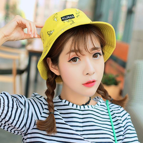 

fashion-bucket cap man women cotton banana hat bob caps hip hop cool outdoor sports summer ladies beach sun fishing bucket hats, Blue;gray