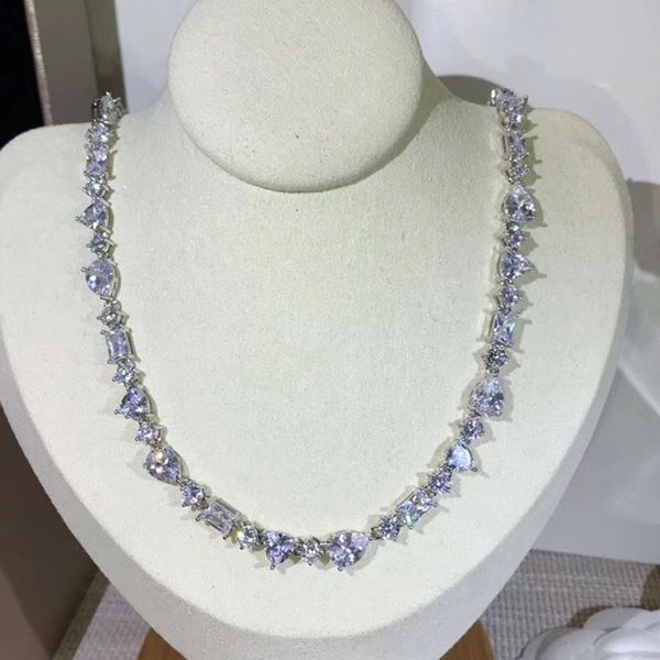 

fashion copper jewelry 3a cubic zirconia party necklace, Silver