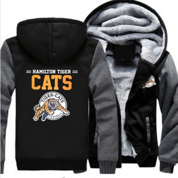 

2019 winter hoody canada hamilton tiger-cats team print men women thicken hoodies autumn cashmere clothes sweatshirts zipper jackets hooded, Black;brown
