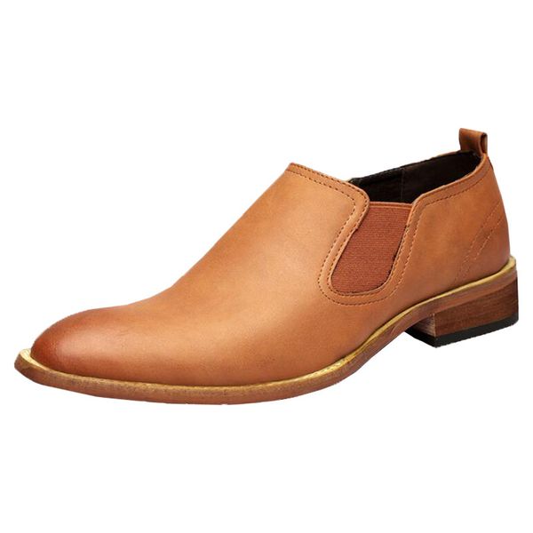 

autumn 2019 new men's dress shoes british business casual shoes men's oxford luxury fashion pointed men flats brogue, Black