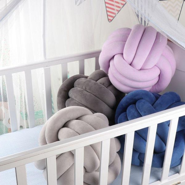 Optional Knotted Pillow Colorful Soft Knot Ball Cushions Bed