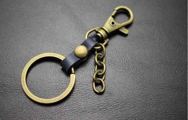 

leather key chain key ring chain buckle bags charm more choice bronze whole sale, Slivery;golden