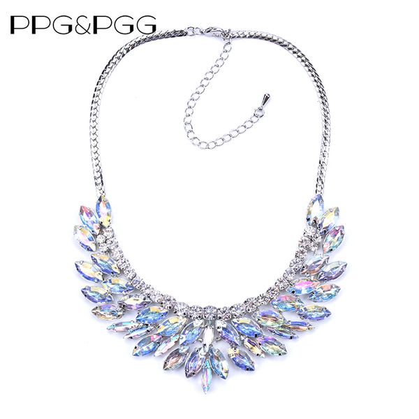 

2020 new fashion crystal angel wing choker necklace women statement large collar necklace jewelry big bib necklaces, Golden;silver