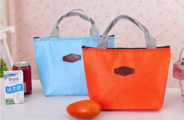 

new portable thermal cooler lnsulated waterproof lunch carry storage picnic bag pouch lunch box bag tote #yj, Blue;pink