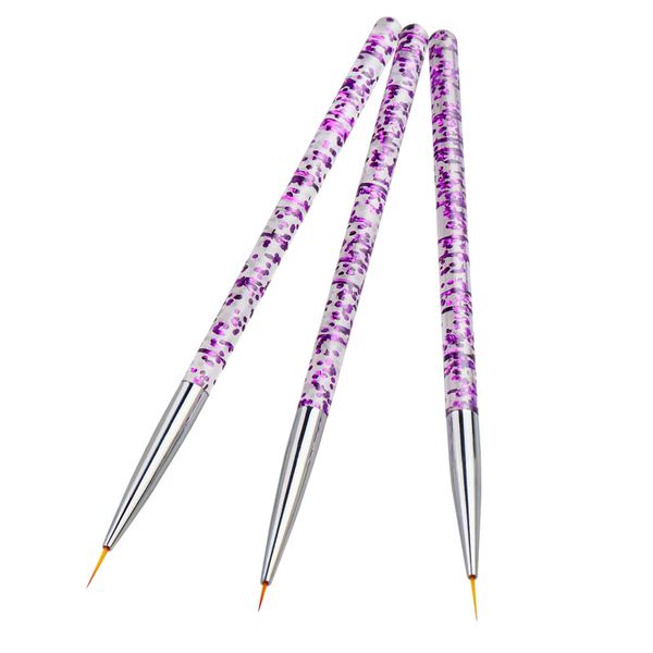 

3x nail art liner brush uv gel painting brush pen for elongated lines