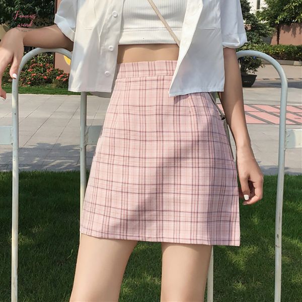 

2019 summer new temperament irregular high waist preppy style skirt plaid decorative anti walking skirt women skirts, Black