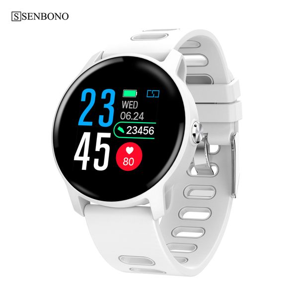 

senbono s08 ip68 waterproof smart watch men fitness tracker heart rate monitor smartwatch women clock for android ios phone, Slivery;brown