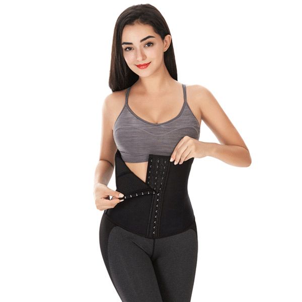 

women corset body shaper latex waist trainer underbust slim tummy waist cincher shapers belt air vent shapewear 9 steel bones 951, Black;white