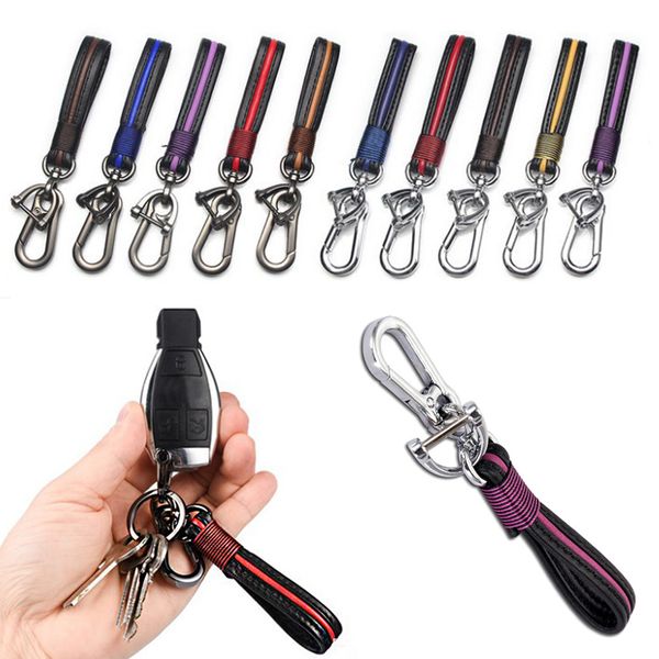 

keyring metal bag purse key ring leather car keychain, Silver