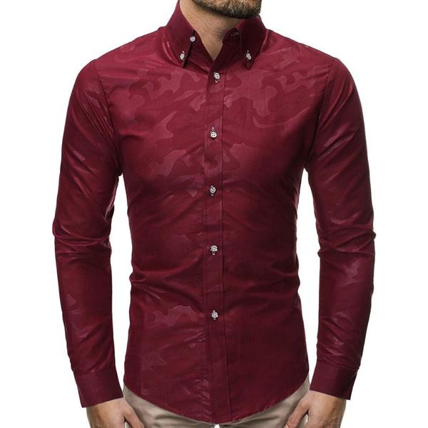 

men shirt casual spring autumn youth men fashion blouse casual long sleeved lapel printing business clothes, White;black