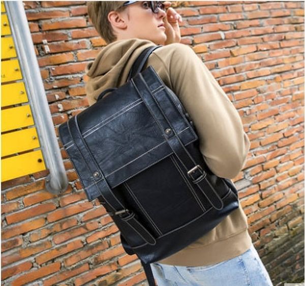 

fashion pu men's travel computer backpack travel bag backpack youth simplestudent men's computer bag