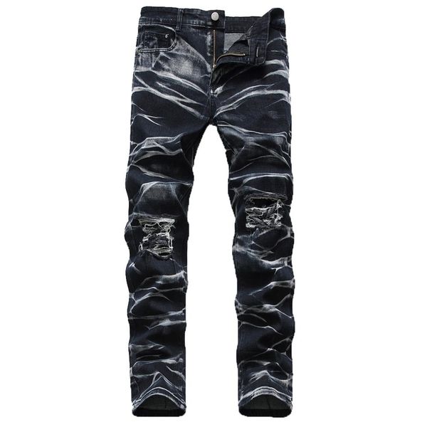 

fashion men's casual personality slim fit denim jeans pants #3l31, Blue