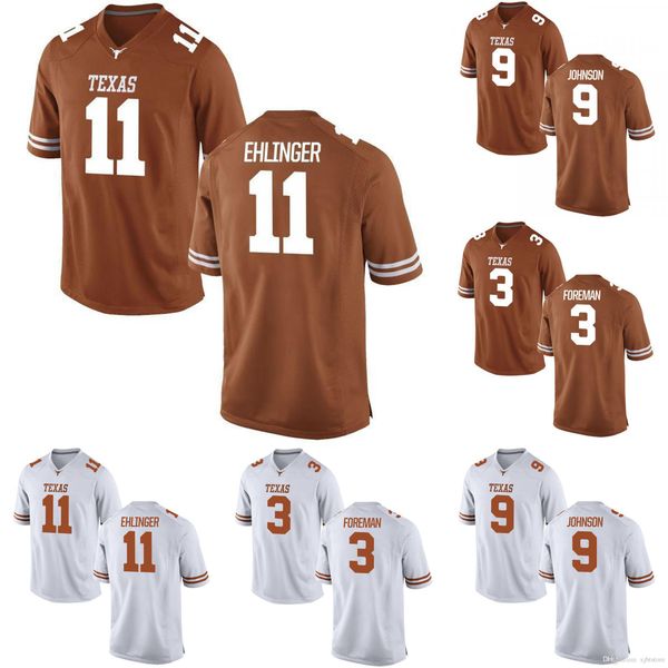 

ben ballard stitched men's texas longhorns kirk johnson john burt jaren watkins derrian brown casey thompson orange white college jerse, Black