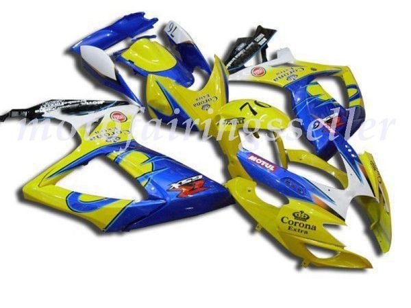 

new abs plastic fairings kit fit for suzuki gsxr600 gsxr750 gsx-r600 r750 k6 2006 2007 injection mold yellow blue number