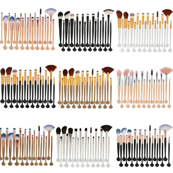 

cosmetic eye make up brush set 20pcs professional foundation sponge blush eye shadow face blender eyelash makeup brushes tool kit 15 colors