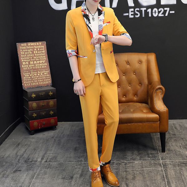 

малый костюм мужской сезон 2019 slim fit пальто осень досуг костюм топ красивый тренд, White;black