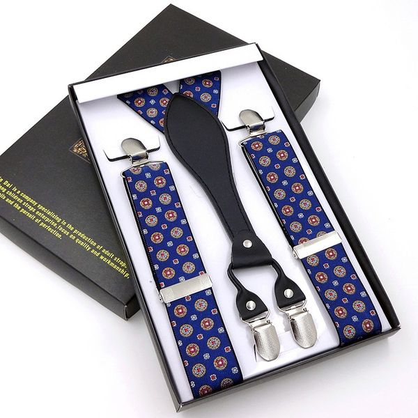

4 clip men's suspenders synthetic leather men braces supports elastic adjustable pants straps clothing tirantes, Black;white
