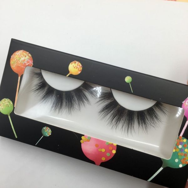 

5d eyelashes 6pairs/lot 18-23mm with lollipop packaging 100% real mink eye lashes