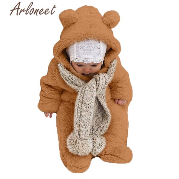 

arloneet clothes newborn baby girls winter coat cartoon beer zipper romper jumpsuit hooded outerwear baby coat boy outerwear, Blue;gray