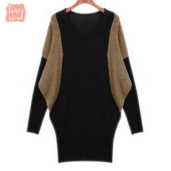 

женщины свитер с длинным рукавом новый batwing компьютер щитовые вязание топы женские осенние зимние свитера вскользь свитера тройники, White;black