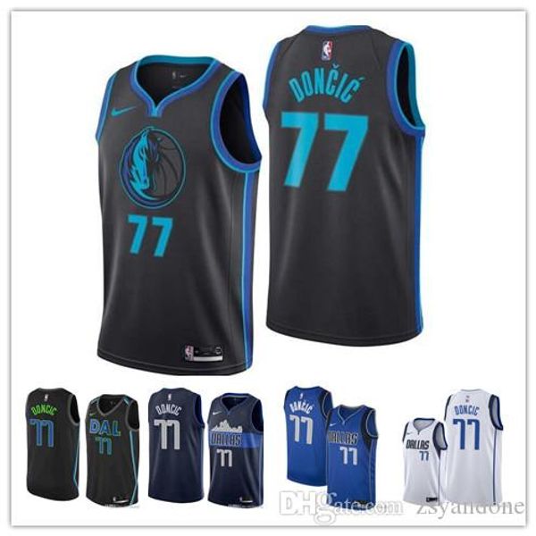 

2019 dallas mavericks luka doncic jerseys the nba city basketball jersey new, Black