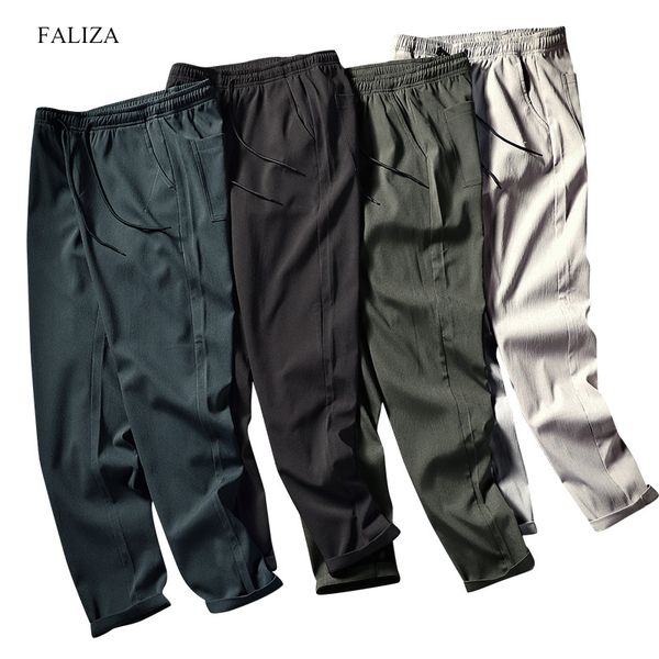 

faliza 2019 new mens haren pants for male casual sweatpants hip hop pants streetwear trousers men track joggers man trouser pa15, Black