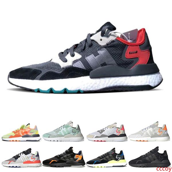 

nite jogger men women running shoes 3m reflective triple black white green red breathable mens trainers sports sneakers size 36-45