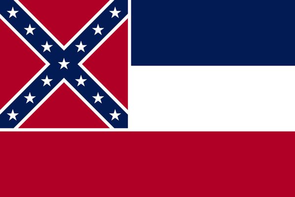 

drop shipping american mississippi copy state flag 3x5ft usa polyester flag banner white sleeve and two grommets
