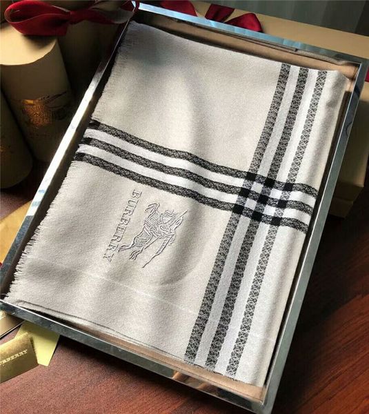 

New de ign of wool plaid embroidered warhor e hawl fa hion carve for men and women 180 70cm, Black;white