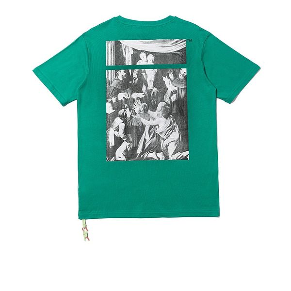 

tide brand summer printing loose arrow our lady of religion mona lisa off ow белая футболка с короткими рукавами от женщины до мужчины, White;black