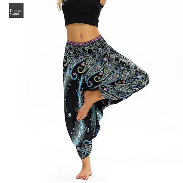 

брюки женщины soft сыпучие тайский гарем повседневный инди народные boho фестиваль hippy брюки брюки сыпучие эластичный пояс национальный ст, Black;white