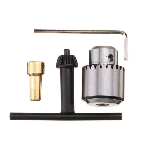 

4pcs/set 0.3-4mm electric mounted brass with key drill chuck clamp clamping shaft jt0 taper mini micro motor accessory