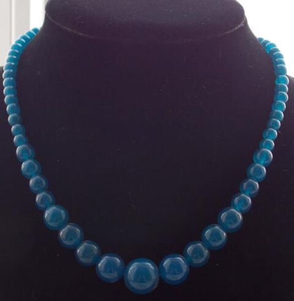 

natural 6-14mm blue stone necklace 17, Silver