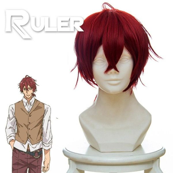 

short layer anime violet evergarden claudia hodgins red cosplay wig, Black