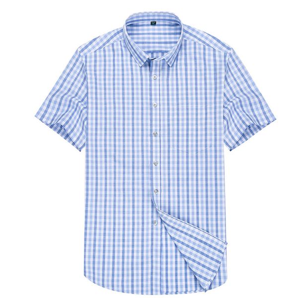 

yufeiyan 2019 summer plaid short sleeve shirt men plus size men shirt with short sleeve slim fit printed dress men's, White;black