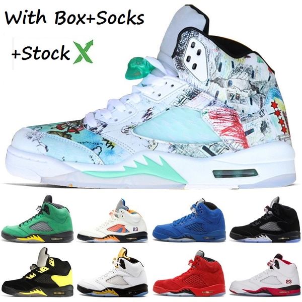 

stock x 5 5s fresh prince purple white grape men basketball shoes laney blue black paris camo oregon pe retro sneakers