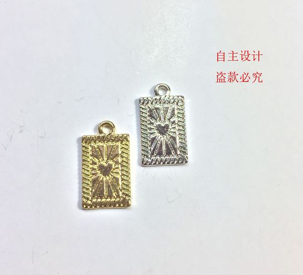 

20pcs10*16mm nice zinc alloy rectangle coin necklace,earring bracelet jewelry diy handmade 2 colors, Golden;silver