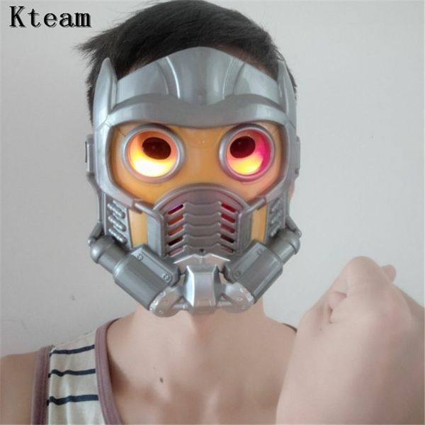 

cos guardians of the galaxy helmet cosplay peter quill helmet pvc with led light star lord helmet halloween party mask adults