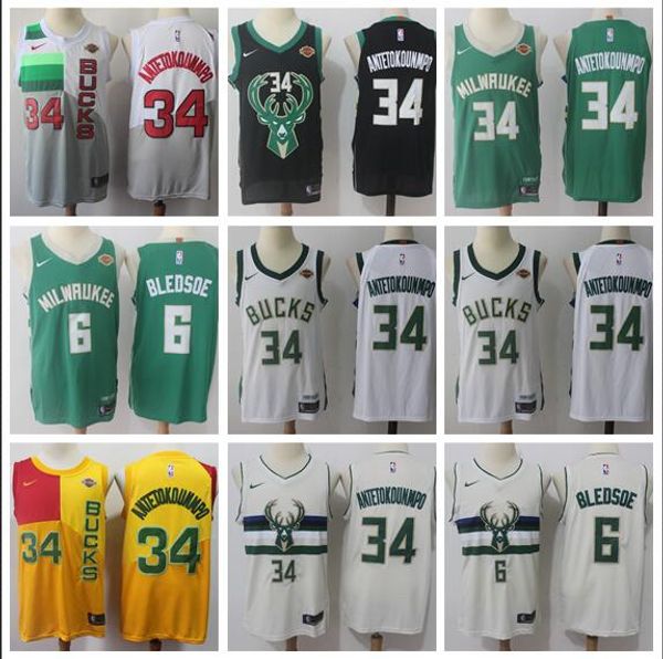 

men's milwaukee shorts bucks 34 antetokounmpo green white red 2019/20 icon edition swingman jersey shorts, Blue;black