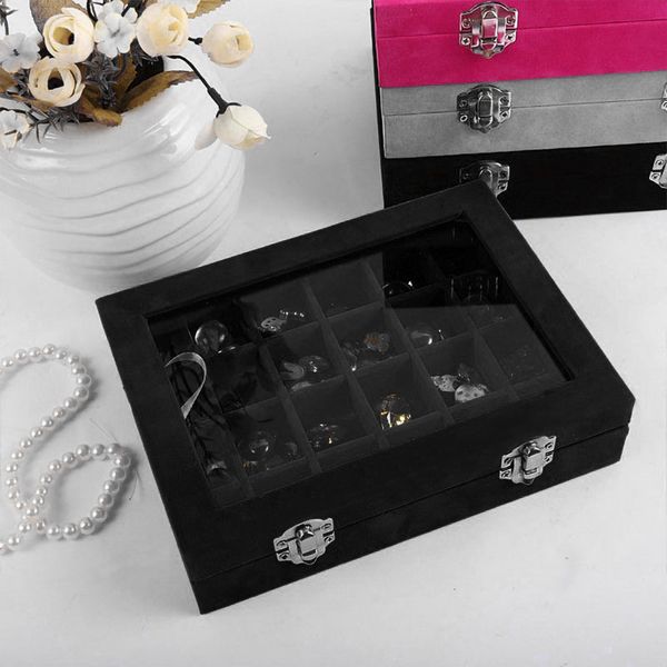 

jewelry ring wooden velvet glass display organizer organizer box box tray holder earring dressing tables storage case