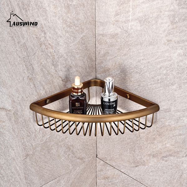 

antique solid brass corner shelf brushed bronze basket ceramic storage/bathroom shelves bathroom accessories products