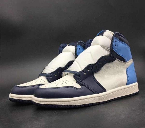 

лучшая версия 1 og unc кожаный sail obsidian университет blue man дизайнерские спортивные тренажеры come with double box us7-12